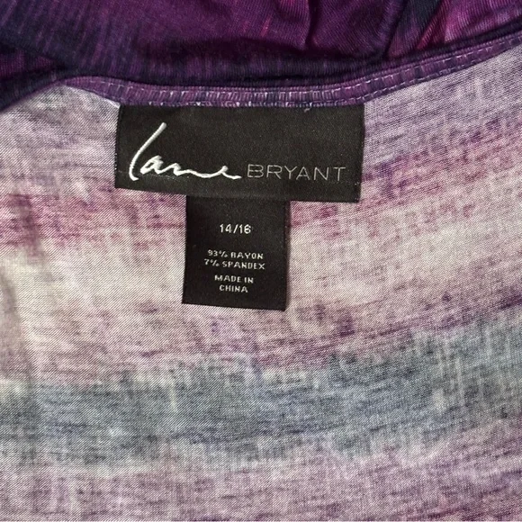 Lane Bryant Purple striped tank hi lo maxi dress plus size 14/16 - Picture 7 of 8